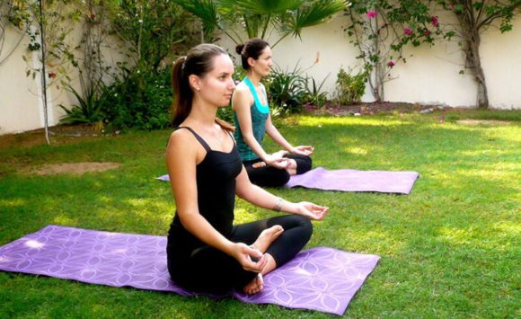 Individual yoga therapy session with professional guidance